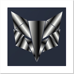 geometric animal, metallic fox of triangles Posters and Art